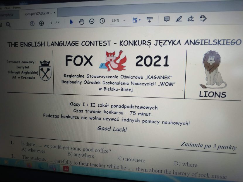 konkurs języka angielskiego